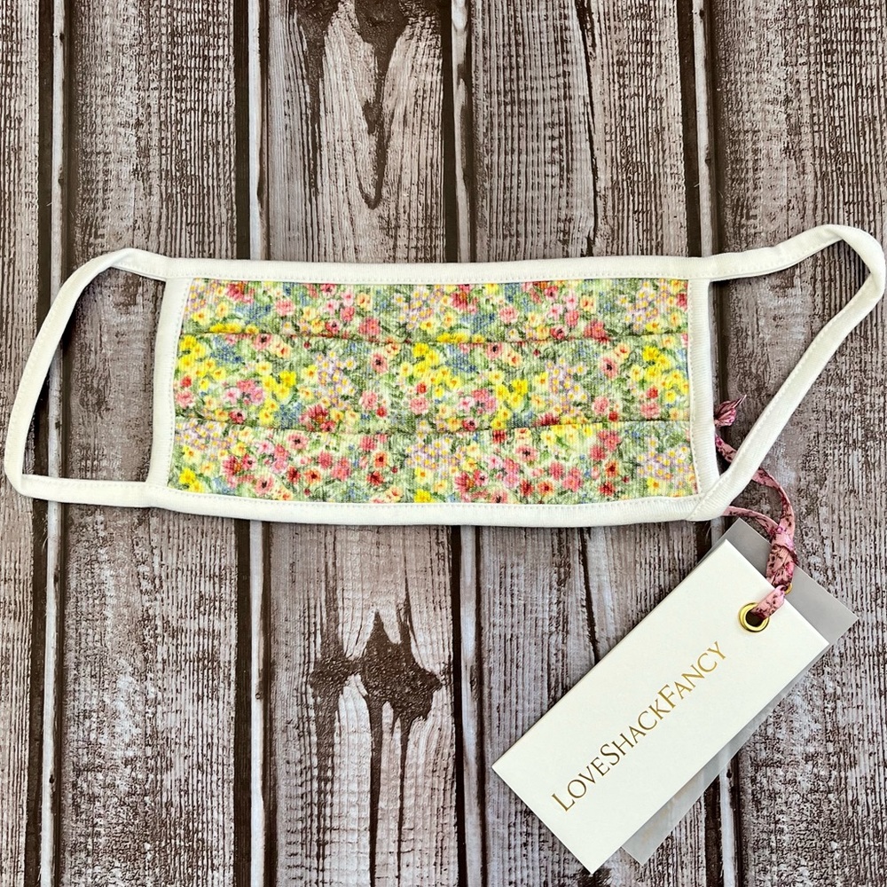 LoveShackFancy Follet Face Mask in Rainbow Skies
